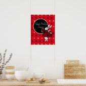 Witte konijn in de Rode Dagen Poster (Keuken)