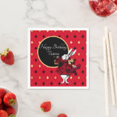 Witte konijn in de Rode Dagen Servet (Insitu)