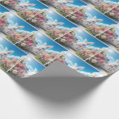 Witte konijn in een voorjaarstuin cadeaupapier (Hoek)