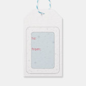 Witte konijn in Santa Hat Cadeaulabel (Achterkant)