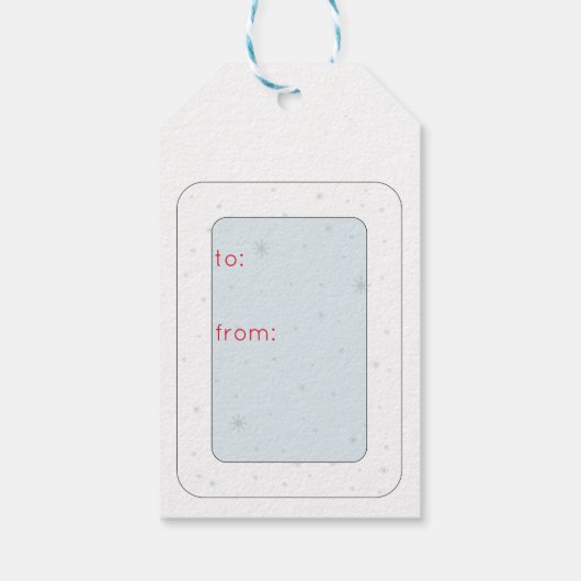 Witte konijn in Santa Hat Cadeaulabel (Achterkant)