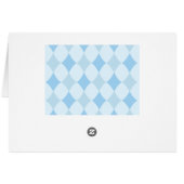 Witte konijn in Wonderland blue argyle (Achterkant Horizontaal)