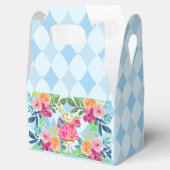 Witte konijn in Wonderland blue argyle Bedankdoosjes (Geopend)