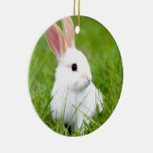 Witte konijn keramisch ornament (Rechts)