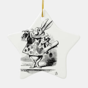 Witte konijn keramisch ornament