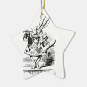 Witte konijn keramisch ornament (Links)