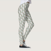 Witte konijn Leggings Bleke kerst met groene besse (Rechts)