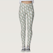Witte konijn Leggings Bleke kerst met groene besse (Voorkant)