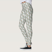 Witte konijn Leggings Bleke kerst met groene besse (Links)