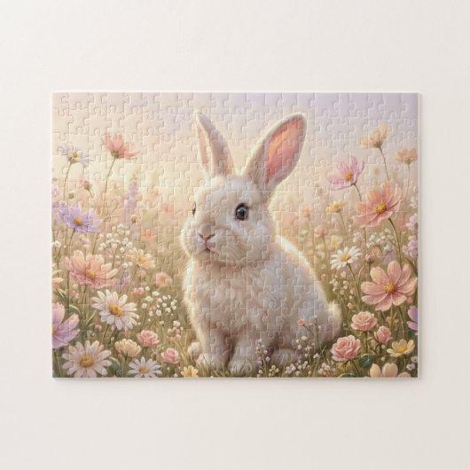 Witte Konijn Legpuzzel (Horizontaal)