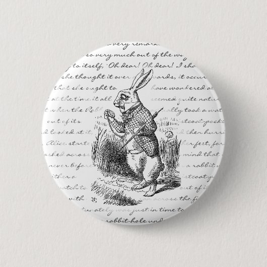 Witte konijn - Lieve hemel. Lieve help. Ik zal te Ronde Button 5,7 Cm (Voorkant)