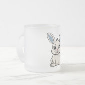 Witte Konijn Matglas Koffiemok (Voorkant links)