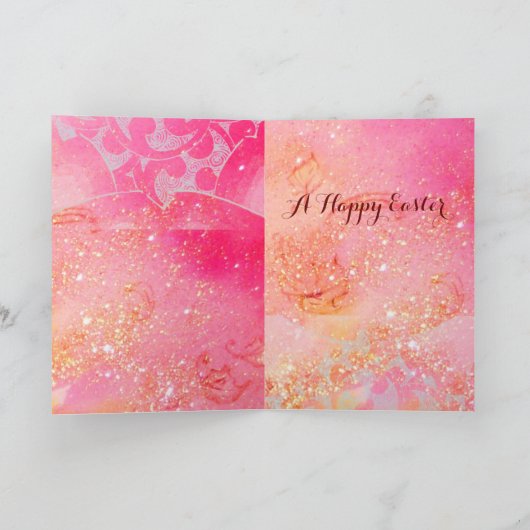 WITTE KONIJN MET EENVOUDIGERE EGG- EN SPRINGSTROME FEESTDAGEN KAART (Binnen)