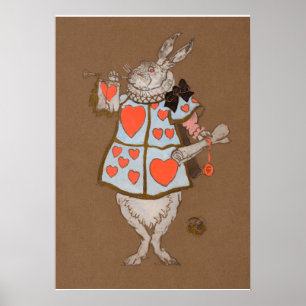 Witte Konijn met Heraldische Kostuumontwerp Poster