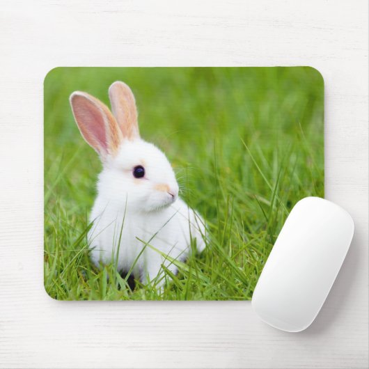 Witte konijn muismat (Met muis)