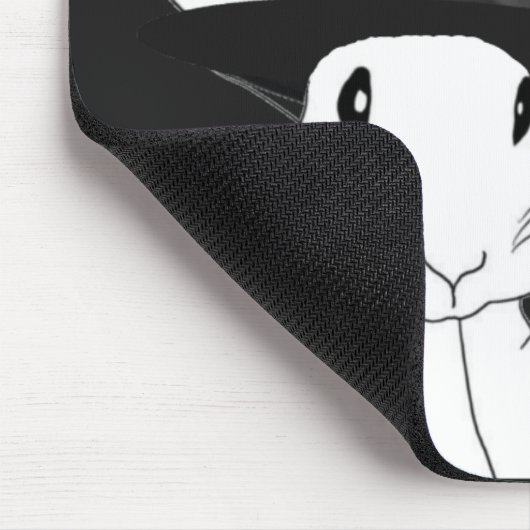 Witte konijn Muismat (Hoek)