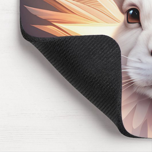 Witte konijn muismat (Hoek)