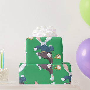 Witte konijn onderweg cadeaupapier