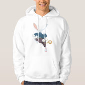 Witte konijn onderweg hoodie (Voorkant)