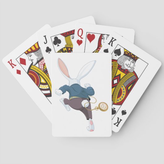 Witte konijn onderweg pokerkaarten (Achterkant)