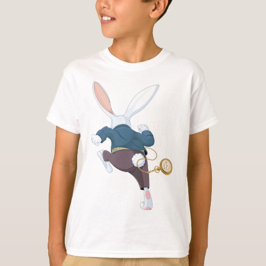 Witte konijn onderweg t-shirt (Voorkant)