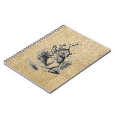 Witte konijn op Burlap Notitieboek (Linkerzijde)