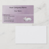 Witte konijn op Lila achtergrond Visitekaartje (Voorkant / Achterkant)