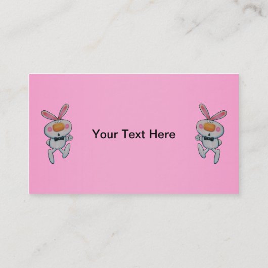 Witte konijn Oranje Nose Bow Stropdas duimt omhoog Visitekaartje (Achterkant)