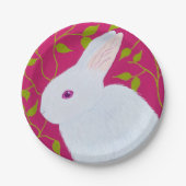 witte konijn papieren bordje (Voorkant)