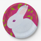 witte konijn papieren bordje (Voorkant)