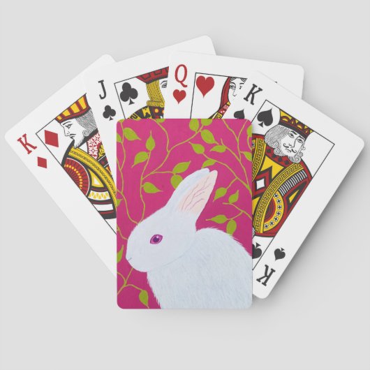 witte konijn pokerkaarten (Achterkant)
