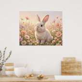 Witte Konijn Poster (Keuken)