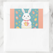 Witte konijn rechthoekige sticker (Tas)