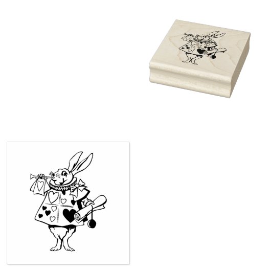 Witte konijn rubber stempel (Gestempeld)