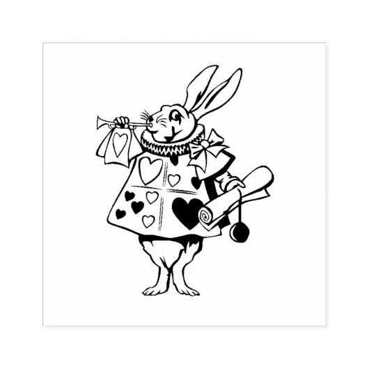 Witte konijn rubber stempel (Afrduk)