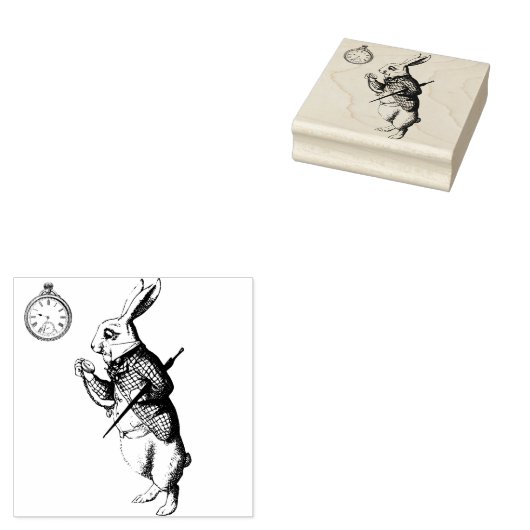 Witte konijn rubberstempel (Gestempeld)