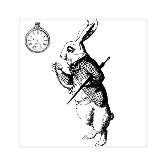 Witte konijn rubberstempel (Afrduk)