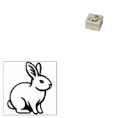 Witte konijn rubberstempel (Gestempeld)