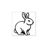 Witte konijn rubberstempel (Afrduk)
