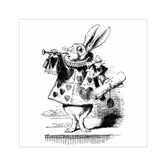 Witte konijn rubberstempel (Afrduk)