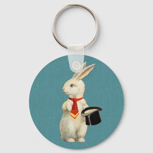  witte konijn sleutelhanger (Voorkant)