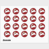 Witte Konijn Stickers Rood BG (Vel)