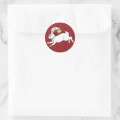Witte Konijn Stickers Rood BG (Tas)