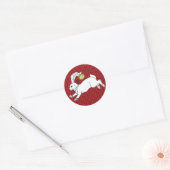Witte Konijn Stickers Rood BG (Envelop)