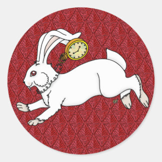 Witte Konijn Stickers Rood BG