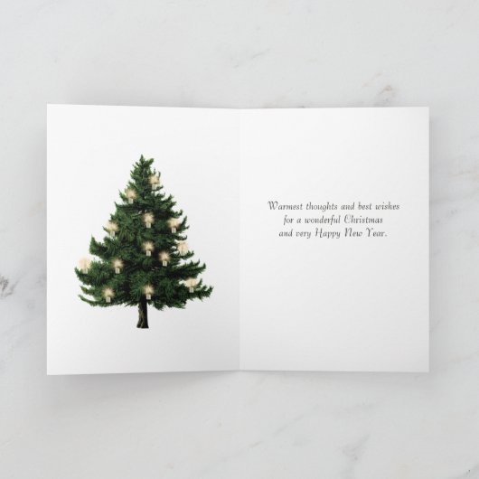  Witte Konijn Tea Cups Tree Kerst Feestdagen Kaart (Binnen)