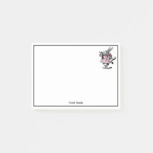 Witte Konijn Trompettist Alice Av Wonderland Roze Post-it® Notes