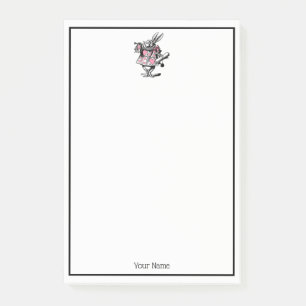 Witte Konijn Trompettist Alice Av Wonderland Roze Post-it® Notes