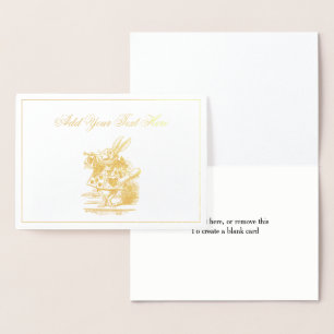 Witte Konijn Trompettist Alice Avonturen in Wonder Folie Kaarten