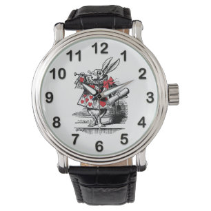 Witte Konijn Trompettist Alice Avonturen in Wonder Horloge